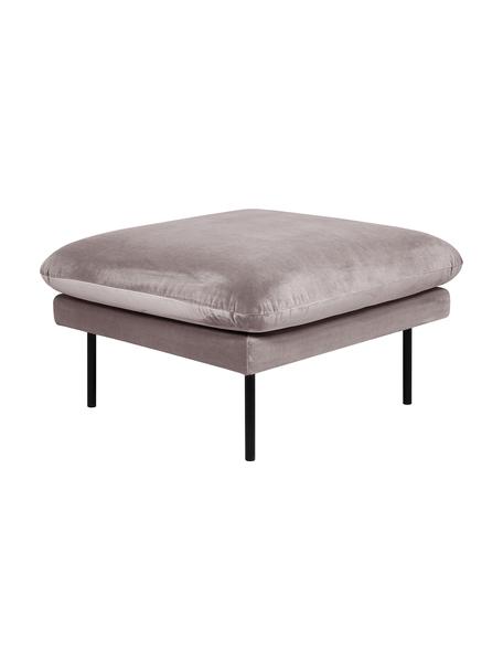 Voetenbank Moby van fluweel met metalen poten, Bekleding: fluweel (hoogwaardig poly, Frame: massief grenenhout, FSC-g, Poten: gepoedercoat metaal, Fluweel taupe, B 78 cm x H 48 cm