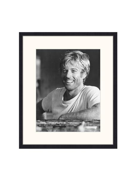 Gerahmter Digitaldruck Robert Redford, Bild: Digitaldruck auf Papier, , Rahmen: Holz, lackiert, Front: Plexiglas, Schwarz, Weiß, B 53 x H 63 cm