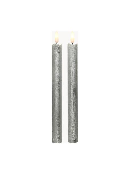 Stolní LED svíčky Bonna, 2 ks, Vosk, Stříbrná, V 24 cm