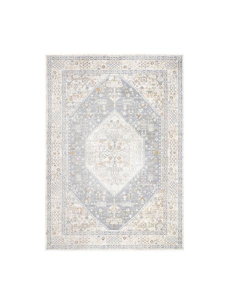 Ručně tkaný žinylkový koberec Neapel, Šedomodrá, krémově bílá, Š 200 cm, D 300 cm (velikost L)