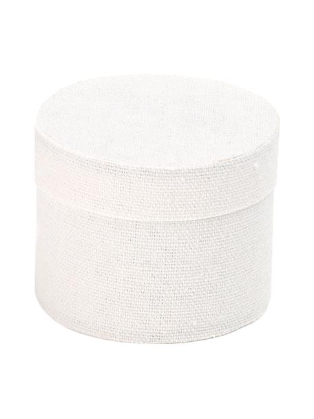 Dárková krabička Round, Bavlna, Bílá, Ø 10 cm, V 9 cm