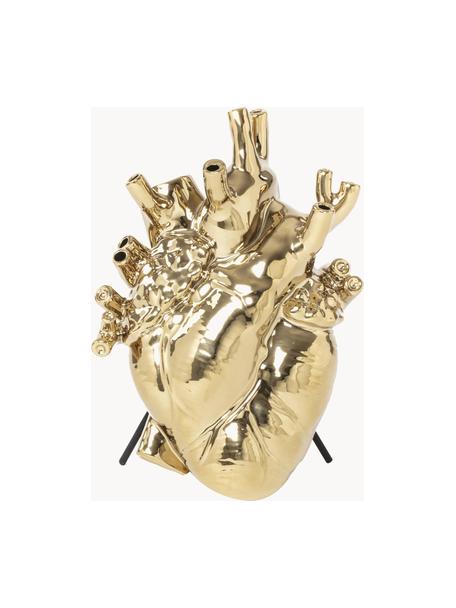 Dizajnová porcelánová váza Love in Bloom, Porcelán, Odtiene zlatej, Š 17 x V 25 cm