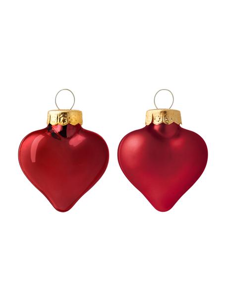 Vánoční ozdoby ve tvaru srdce Evergreen, 12 ks, Vínově červená, Š 5 cm, V 4 cm