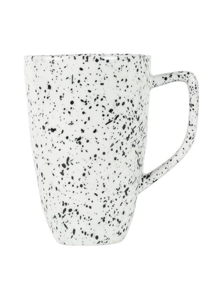 Porzellan-Tassen Poppi, 2 Stück, Porzellan, Weiß, gesprenkelt, Ø 8 x H 11 cm, 270 ml