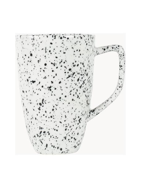 Tazas de porcelana Poppi, 2 uds., Porcelana, Blanco moteado, Ø 8 x Al 11 cm, 270 ml