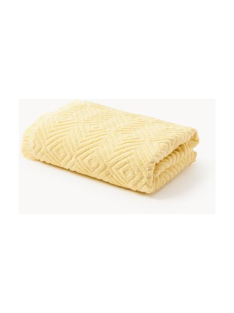 Ręcznik z wypukłą strukturą Jacqui, różne rozmiary, Jasny żółty, Ręcznik kąpielowy XL, S 100 x D 150 cm