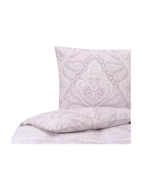 Housse de couette coton bio renforcé à motif paisley Manon, Lilas, imprimé, larg. 140 x long. 200 cm