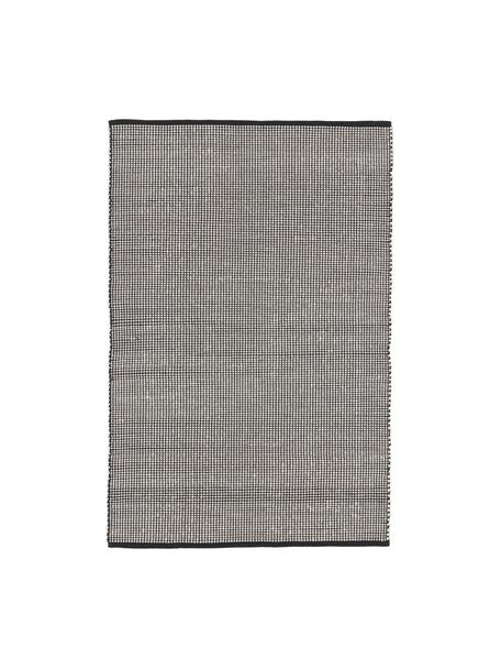 Ručně tkaný vlněný koberec Amaro, Černá, krémově bílá, Š 120 cm, D 180 cm (velikost S)