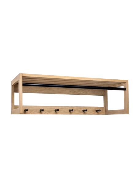 Półka ścienna z drewna dębowego Slussen, Stelaż: drewno dębowe, Drewno dębowe, czarny, S 100 x W 30 cm