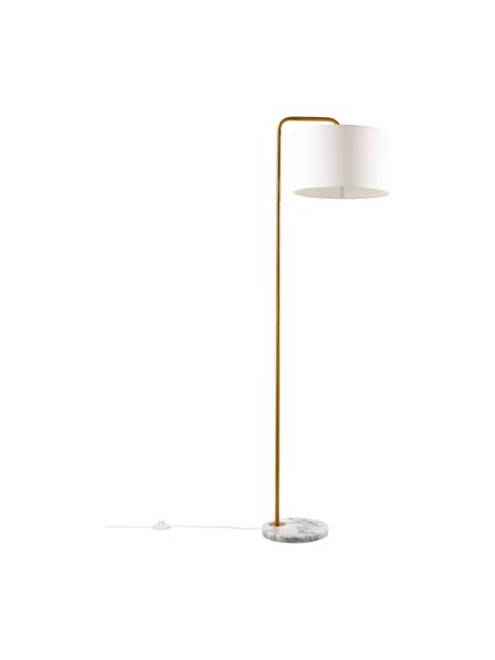 Lampa na čítanie s mramorovým podstavcom Montreal, Biela, odtiene zlatej, Š 44 x V 155 cm