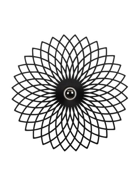 Applique grande di design da parete e soffitto Fellini, Paralume: metallo rivestito, Nero, Ø 50 x Prof. 12 cm