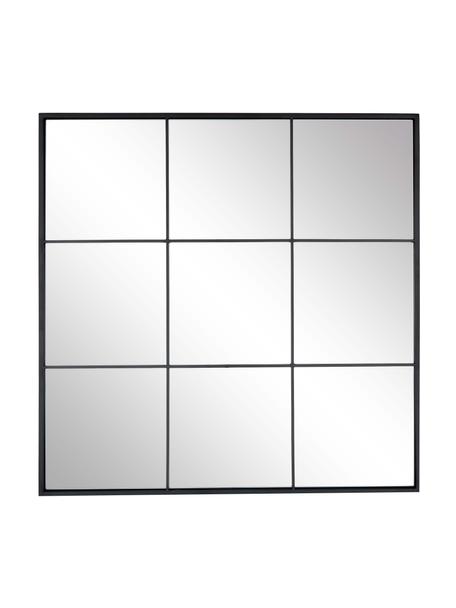 Miroir mural look fenêtre Clarita, Noir, larg. 70 x haut. 70 cm