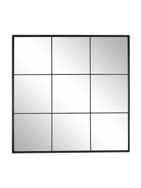 Nástěnné zrcadlo s černým kovovým rámem Clarita, Černá, Š 70 cm, V 70 cm