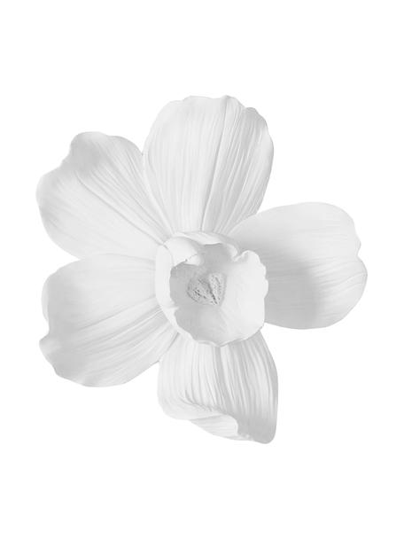 Dekoracja ścienna Orchid, Poliresing, Biały, S 25 x W 24 cm