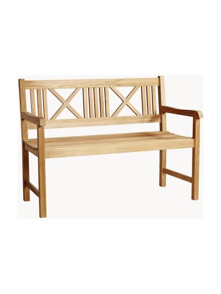 Banc de jardin en bois de teck Rosenborg, Bois de teck, Blanc, larg. 120 x haut. 89 cm