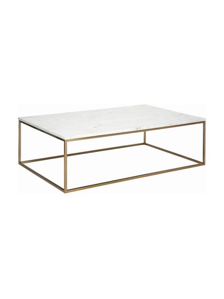 Velký mramorový konferenční stolek Alys, Bílý mramor, zlatá, Š 120 cm, V 35 cm