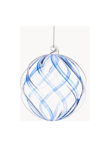 Boules de Noël Blend, 8 pièces, Verre, Transparent, bleu, Ø 10 x haut. 10 cm