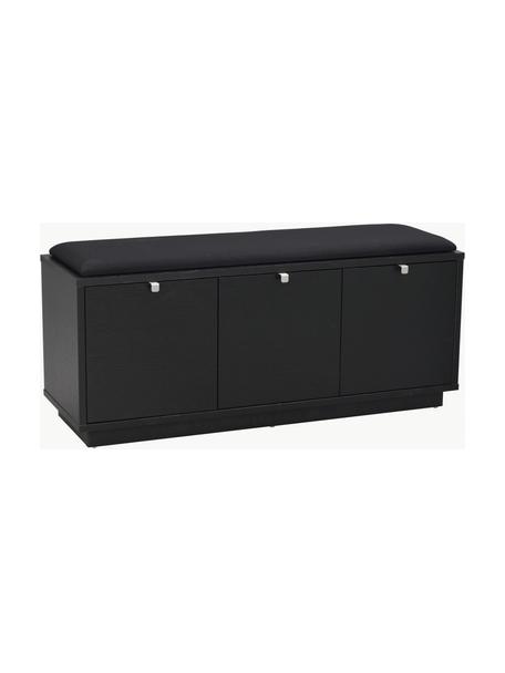 Banco de madera Confetti, Estructura: tablero de fibras de dens, Tapizado: 100% poliéster, Tejido negro, negro, An 106 x F 35 cm