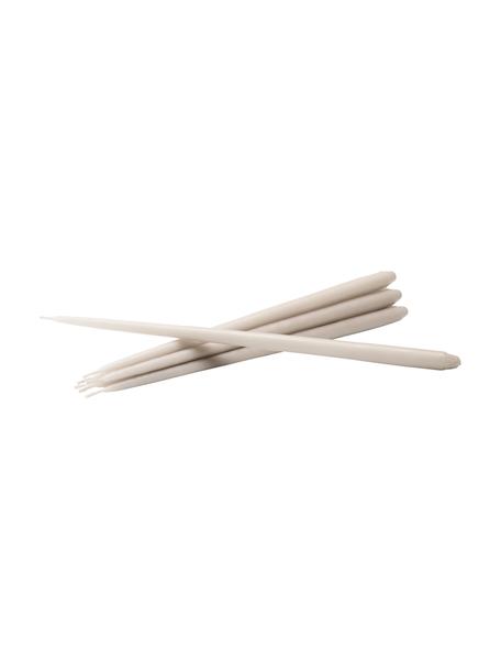 Dunne dinerkaarsen Stoff Nagel, 6 stuks, Paraffinewas, Beige, Ø 1 x H 29 cm