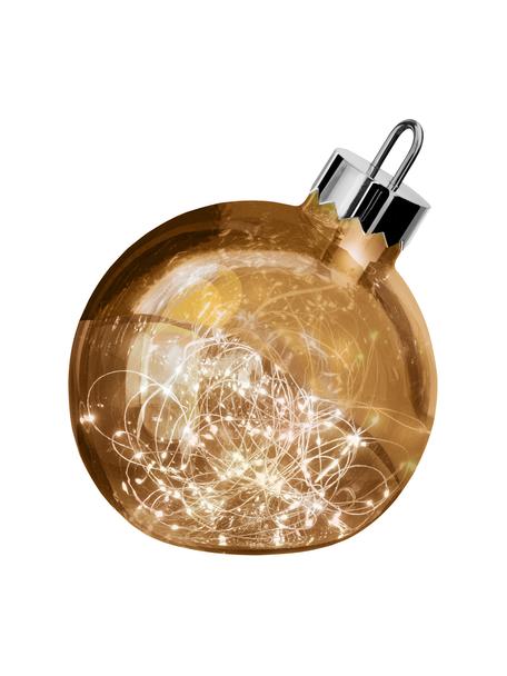 Bola de Navidad luminosa LED Aggia, funciona a pilas, Latón, Ø 20 x Al 22 cm