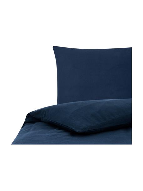 Flanell-Bettwäsche Biba in Marineblau, Webart: Flanell Flanell ist ein k, Marineblau, 135 x 200 cm + 1 Kissen 80 x 80 cm