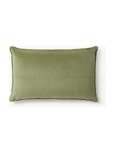 Cojín de pana sofá Lennon, Funda: pana (92% poliéster, 8% p, Pana verde oliva, An 50 x L 80 cm