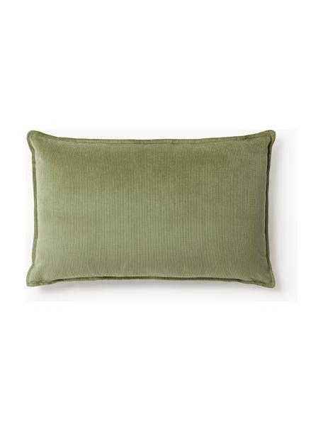 Coussin canapé Lennon, Tissu vert olive, larg. 50 x long. 80 cm