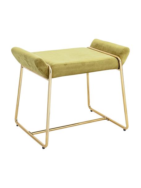 Sametová stolička Megan, Zelená, mosazná, Š 60 cm, V 50 cm