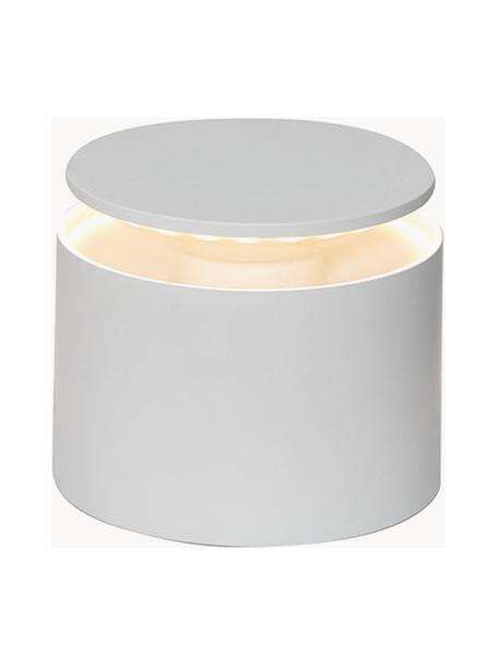 Lampada da tavolo piccola portatile a LED con luce regolabile Push-Up, Alluminio rivestito, Bianco opaco, Ø 12 x Alt. 8 cm