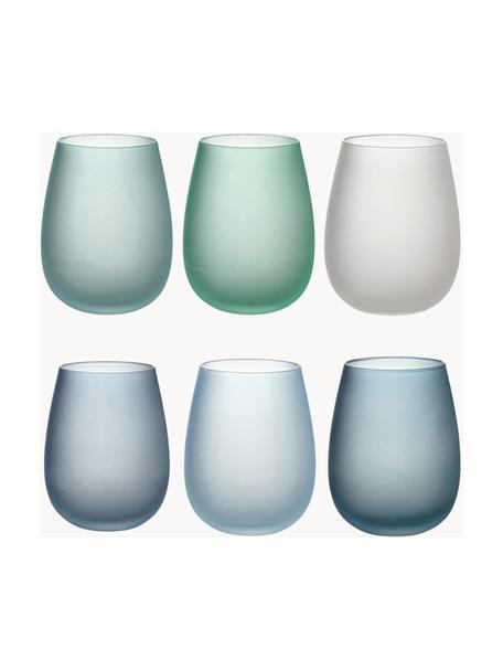 Waterglazen Happy Hour, 6 stuks, Glas, Blauwtinten, Ø 7 x H 11 cm