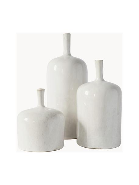 Flessenvazen Vormark, set van 3, Keramiek, Wit, Set met verschillende formaten