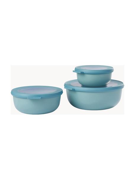 Boîtes de conservation rondes Cirqula, 3 élém., Polypropylène (PP), élastomères thermoplastiques (TPE), sans BPA, Turquoise, 350ml / 750ml / 1,25L