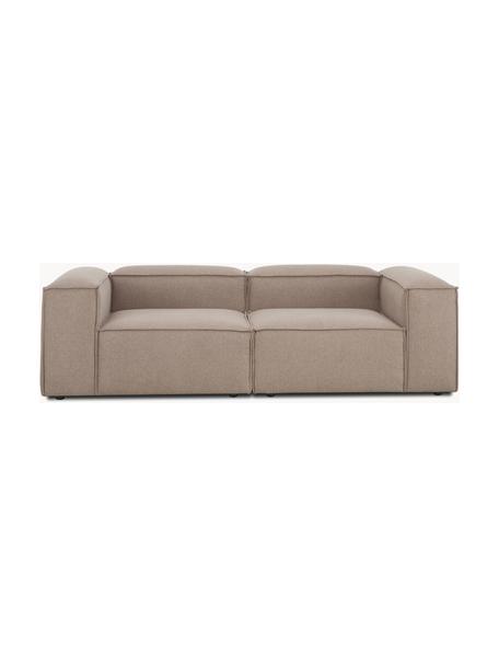 Modulaire bank Lennon (3-zits), Bekleding: 100% polyester De slijtva, Frame: massief grenenhout, FSC-g, Poten: kunststof, Geweven stof taupe, B 238 x H 119 cm
