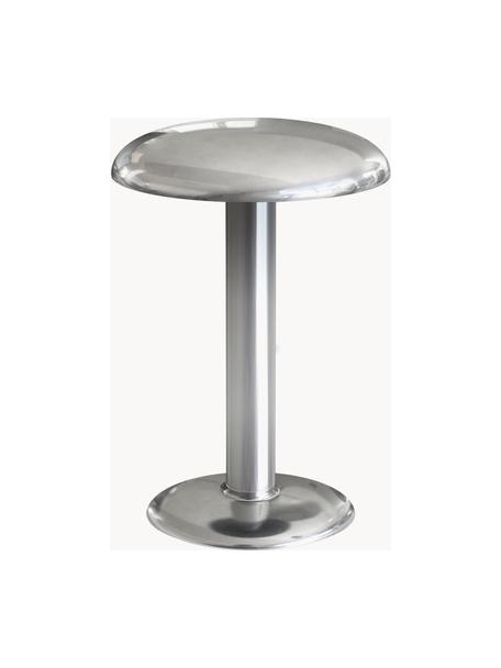 Lámpara de mesa LED pequeña regulable Gustave, portátil, Aluminio recubierto, Plateado brillante, Ø 16 x Al 21 cm