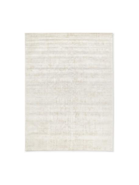 Tappeto in viscosa fatto a mano Jane, Retro: 100% cotone, Bianco latte, Larg. 300 x Lung. 400 cm (taglia XL)