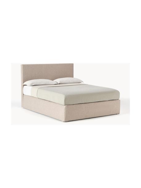 Letto a molle Eliza, Rivestimento: 100% poliestere Con 35.00, Materasso: nucleo a 5 zone di molle , Piedini: plastica, Tessuto beige, Larg. 180 x Lung. 200 cm, grado di durezza H2