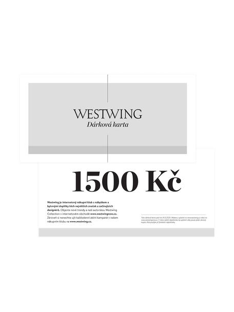 Dárková karta, Jemný papír, vysoce kvalitní obálka, Bílá, šedá, 1500