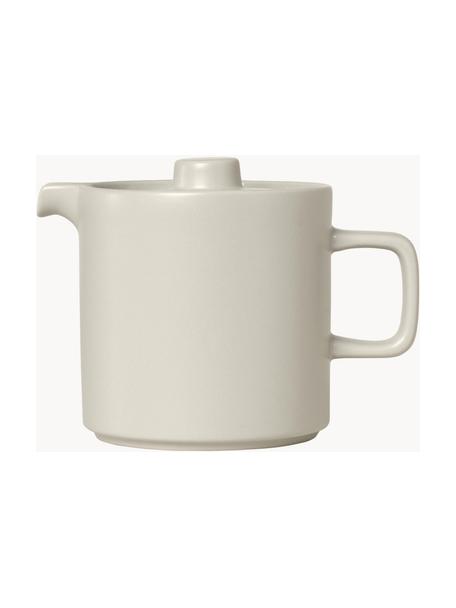 Théière en céramique mate/brillante Pilar, 1 l, Céramique, Blanc crème, 1 L