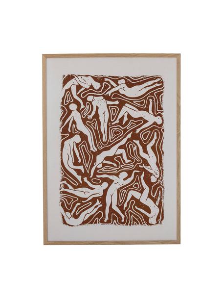 Gerahmter Kunstdruck Ciron, Rahmen: Eichenholz, Braun, Beige, Weiss, Hellbraun, B 52 x H 72 cm
