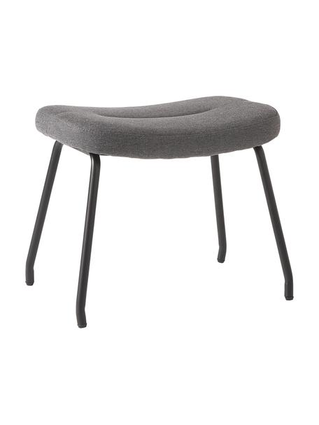 Stołek tapicerowany Wing, Tapicerka: 93% poliester, 5% bawełna, Nogi: metal powlekany, Antracytowa tkanina, czarny, S 50 x W 41 cm