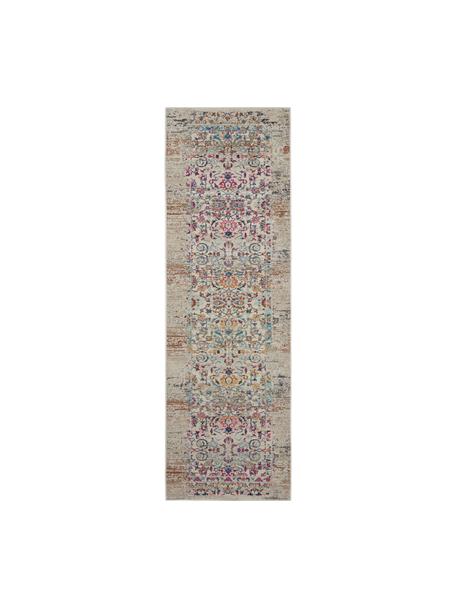 Tapis de couloir oriental à poils ras Kashan, Grège, multicolore, larg. 71 x long. 230 cm