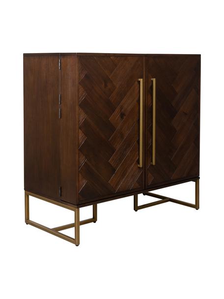 Credenza bar a spina di pesce con finitura in legno di acacia Class, Legno, Larg. 100 x Alt. 100 cm
