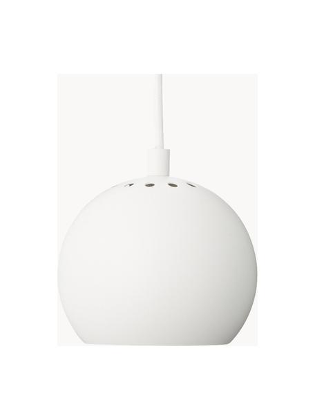 Lámpara de techo pequeña Ball, Cable: cubierto en tela, Blanco, mate, Ø 12 x Al 10 cm