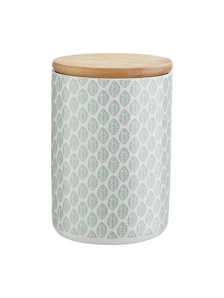 Bote Leaves, Verde, blanco, Ø 10 x Al 14 cm, 700 ml