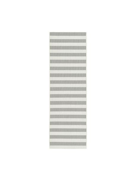 Chodnik wewnętrzny/zewnętrzny Axa, 86% polipropylen, 14% poliester, Złamana biel, jasny szary, S 80 x D 250 cm
