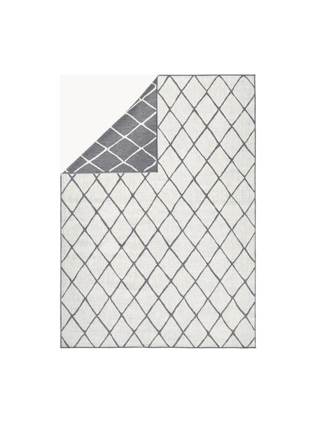 In- & Outdoor-Wendeteppich Malaga mit Rautenmuster, 100 % Polypropylen, Off White, Grau, B 160 x L 230 cm (Größe M)