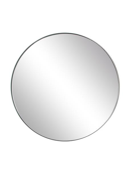 Specchio rotondo da parete con cornice in metallo bianco Ivy, Cornice: metallo verniciato a polv, Retro: pannello di fibra a media, Superficie dello specchio: lastra di vetro, Bianco, Ø 40 x Prof. 3 cm