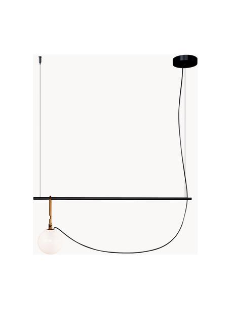 Grande suspension soufflée bouche nh, Blanc, noir, larg. 91 x haut. 32 cm