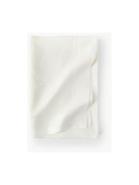 Tovaglia in lino con orlo a giorno Alanta, Bianco latte, 6-8 persone (Lung. 250 x Larg. 160 cm)