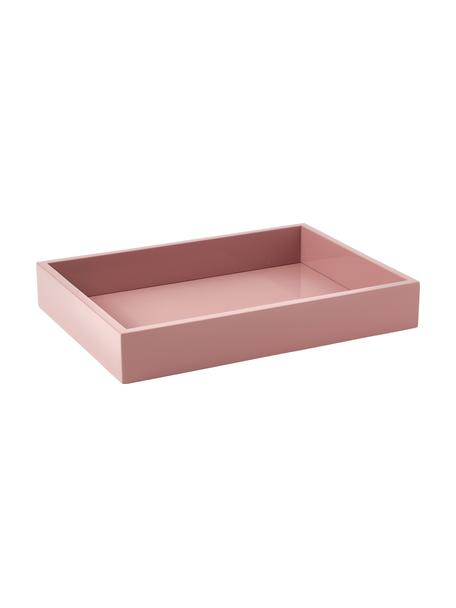 Hoogglans dienblad Hayley, Gelakt middeldichte vezeplaat (MDF), Donkerroze, B 24 x L 33 cm